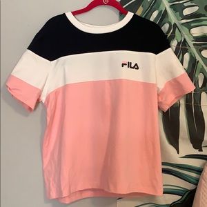 Brand New Pink, Black, & White Fila Tee-Shirt
